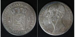 NETHERLANDS 1 Gulden 1845 - Silver 0.945 - William II. - 3200