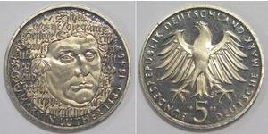 GERMANY 1983 G 5 DEUTSCHE MARTIN LUTHER 500TH BIRTHDAY DDR WORLD COIN 