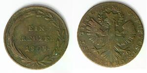 TYROL 1 Kreuzer 1809 - Copper - Maximilian Joseph I. Bavaria - VF- - 2222