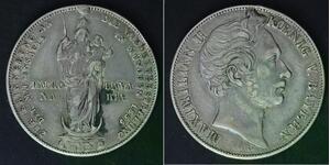 BAVARIA 2 Gulden 1855 - Silver 0.900 - Restoration of Madonna Column - 497