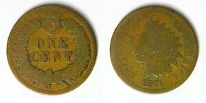 USA Indian Head Cent 1871 - Bronze - 2259