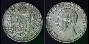 HANNOVER (German State) 1/6 Thaler 1860 B - Silver 0.520 - Georg V. - aUNC - 505