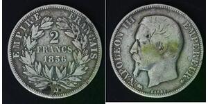 FRANCE 2 Francs 1856 D - Silver 0.900 - Napoleon III. - F/VF - 3957