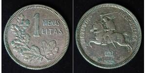 LITHUANIA 1 Litas 1925 - Silver 0.500 - VF- - 3798