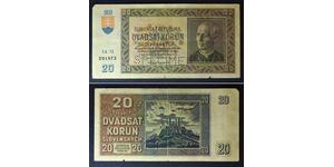 SLOVAKIA 20 Korun 15.9.1939 SPECIMEN - Pick 4s - VF-