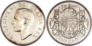 50 Cent Canadá Plata Jorge VI (1895-1952)