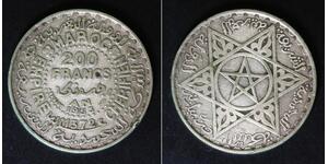 MOROCCO 200 Francs AH 1372 / AD 1953 (a) - Silver 0.720 - Mohammed V. - 1613