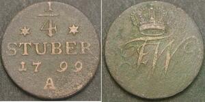 EAST FRISIA (German State) 1/4 Stuber 1799 - Copper - VF - 3325 