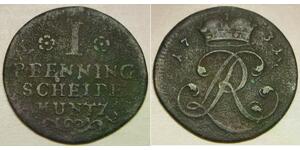 BRUNSWICK WOLFENBUTTEL (Germany) 1 Pfennig 1731 - Cu - Ludwig Rudolf - VF - 945*