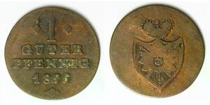 SCHAUMBURG LIPPE (German State) 1 Pfennig 1826 - Copper - Georg Wilhelm - 1101