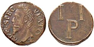 1586,ITALIEN. Parma. Alessandro Farnese, 1586-1592. Tessera o. J. Per i due pani 