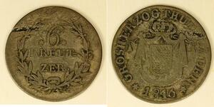 BADEN 6 Kreuzer 1816 - Silver 0.375 - Karl Ludwig Friedrich - 689