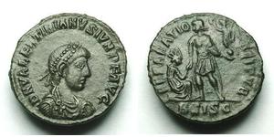 
          
           
             
              VALENTINIAN II AE 2 
           
           
             
              Description: 
              
              Date: C, 378-383 AD 
       ...