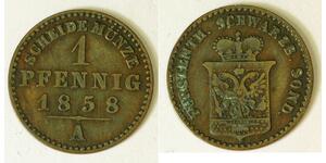 SCHWARZBURG SONDERSHAUSEN 1 Pfennig 1858 A - Gnther Friedrich Karl II. - 293