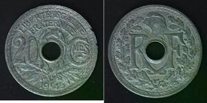 FRANCE 20 Centimes 1945 - Zinc - VF - 4384