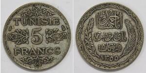 5 Franc Tunisia Argento 