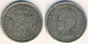 Нидерланды
1 гульден (1916 г.)
Серебро
Вильгельмина I. Номер по Краузе КМ#148, 945-я проба, 10 г, 28 мм.

