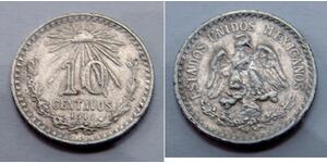 Mexico - 1919 - Silver 10 Centavos - KM# 429
