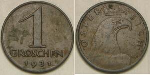 AUSTRIA 1 Groschen 1931 - Bronze - XF - 1820 *