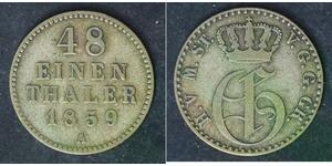 MECKLENBURG STRELITZ 1/48 Thaler 1859 A - Silver 0.208 - Georg - VF - 471