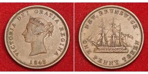  
 
   1843, Canada, New Brunswick. Beautiful Copper 