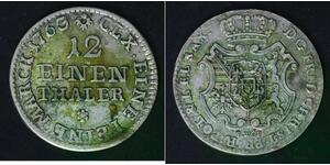 SAXONY ALBERTINE 1/12 Thaler 1763 FWoF - Silver - Friedrich Christian - VF - 484
