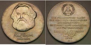 GERMANY (East - DDR) 20 Mark 1983 A - Copper-Nickel - Karl Marx - aUNC - 89 *