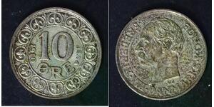 DENMARK 10 Ore 1910 (h) VBP;GJ - Silver 0.400 - Frederik VIII. - XF/aUNC - 2268