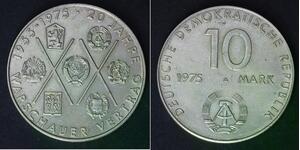 GERMANY (DDR) 10 Mark 1975 A - Copper/Nickel - Warsaw Pact - XF - 520
