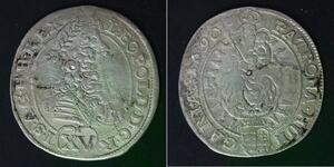 HUNGARY 15 Krajczar 1690 KB - Silver - Leopold I. - 2202