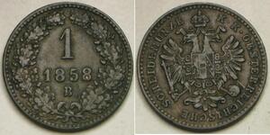 AUSTRIA 1 Kreuzer 1858 B - Copper - Franz Joseph I. - XF- - 2143 *