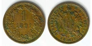 AUSTRIA 1 Kreuzer 1891 - Copper - Franz Joseph I. - XF/aUNC - 1578
