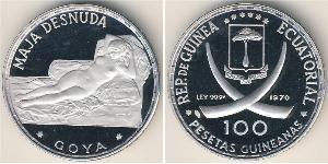 100 Peseta Equatorial Guinea Argent 