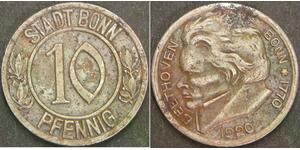 BONN (Notgeld) 10 Pfennig 1920 - Iron - Ludwig van Beethoven - XF - 3306 
