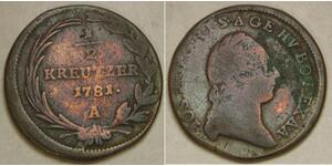 AUSTRIA (Empire) 1/2 Kreuzer 1781 A - Copper - Joseph II. - VF - 4132 *