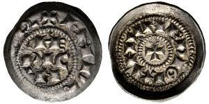 ITALIEN Mailand Enrico III o IV o V di Franconia, 1039-1125. Denar o. J. 0.70 g. Biaggi 1413. Gutes sehr schön.