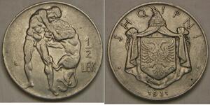 ALBANIA 1/2 Lek 1931 L - Nickel - Zogu I. - VF - 1883 *