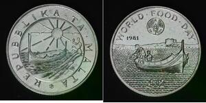 MALTA 2 Pounds 1981 - Silver 0.925 - World Food Day - aUNC - 4339