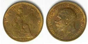 GREAT BRITAIN 1 Farthing 1928 - Bronze - George V. - XF- - 3919