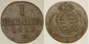 SAXONY (German Kingdom) 1 Heller 1813 H - Friedrich August I. - XF/aUNC - 2636 *