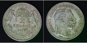 HUNGARY 2 Korona 1913 KB - Silver 0.835 - Franz Joseph I. - VF - 4336