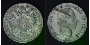AUSTRIA 1/4 Florin 1858 A - Silver 0.520 - Franz Joseph I. - VF- - 405
