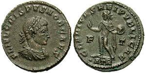 1 Follis /  AE3 羅馬帝國 青铜 Crispus (305 - 326)