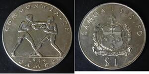 SAMOA 1 Tala 1974 - Copper/Nickel - 10th British Commonwealth Games - 3242
