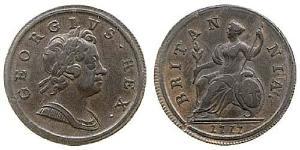 1/2 Penny Regno Unito di Gran Bretagna (1707-1801) Rame Giorgio I (1660-1727)