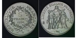 FRANCE 5 Francs 1996 - Nickel/Clad/Steel - aUNC - 3958