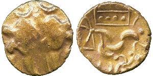 ANCIENT COINS, BRITISH, Corieltauvi, Early Uninscribed Gold Stater, Domino type (S 393). A little water worn, about very fine. £300-400