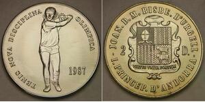ANDORRA 2 Diners 1987 - Cu-Ni - Seoul Olympics 1988 / Tennis - aUNC - 1181 *