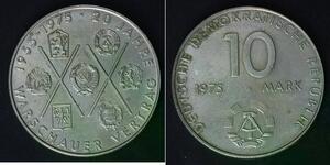 GERMANY (DDR) 10 Mark 1975 A - Copper/Nickel - Warsaw Pact - XF/aUNC - 548