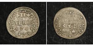  
 
   Untitled Document 
   1705, Hesse-Darmstadt, Ernest Louis. Nice Silver 2 Albus Coin. VF/VF-   Mint years: 1705  Condition: VF/VF-   References: KM-82.   Denomination: 2 Albus  Diameter: 23 ...